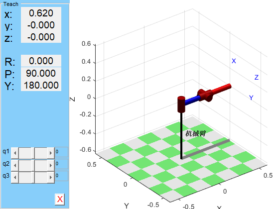 三自由度机械臂运动学分析+仿真的图5